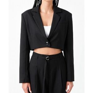 GREY LAB Black Cropped Blazer